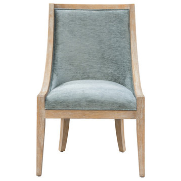 Martha Stewart Upholstered Dining Chair With Nailhead Trim, Soft Green