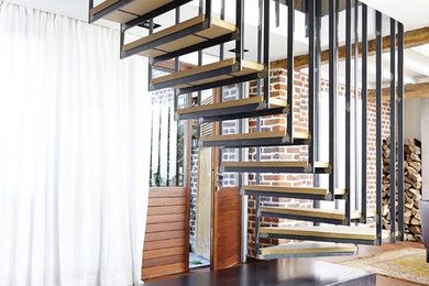 Inspiration pour un escalier rustique.