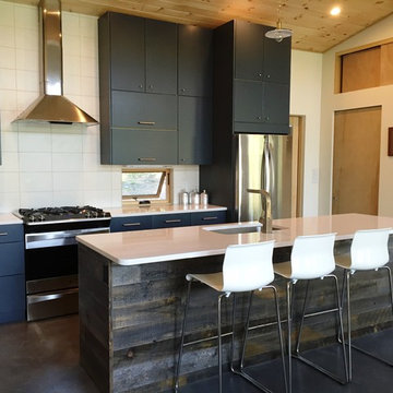 Lake house kitchen with IKEA cabinets and Semihandmade doors