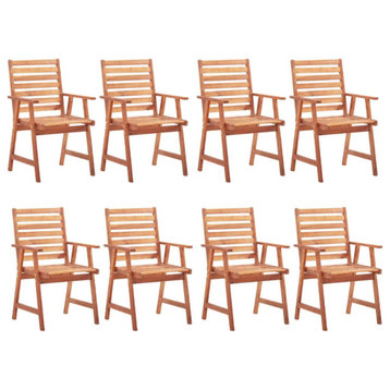 Vidaxl Patio Dining Chairs 8-Piece Solid Acacia Wood