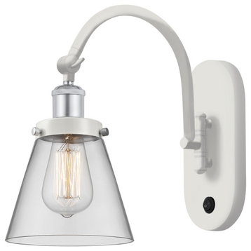 Innovations Cone 1-Light 6.25" Sconce White Polished Chrome