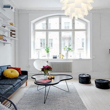 Modern NYC Apartment Style Living Room Design Idea with NORM 69 Pendant Light