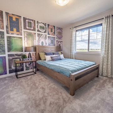 Stadium Wall Mural in Boys Bedroom