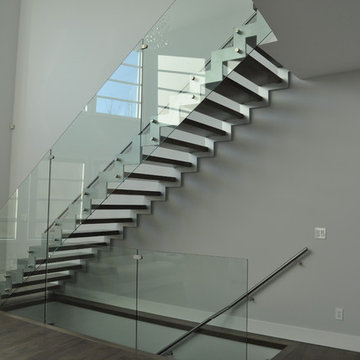 Steel Zig Zag Stringers Open Rise with Glass