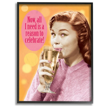 Reason To Celebrate Funny Party Drink Word Design, 11"x14"