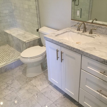 Marble table top and faucet to match the deisgn.
