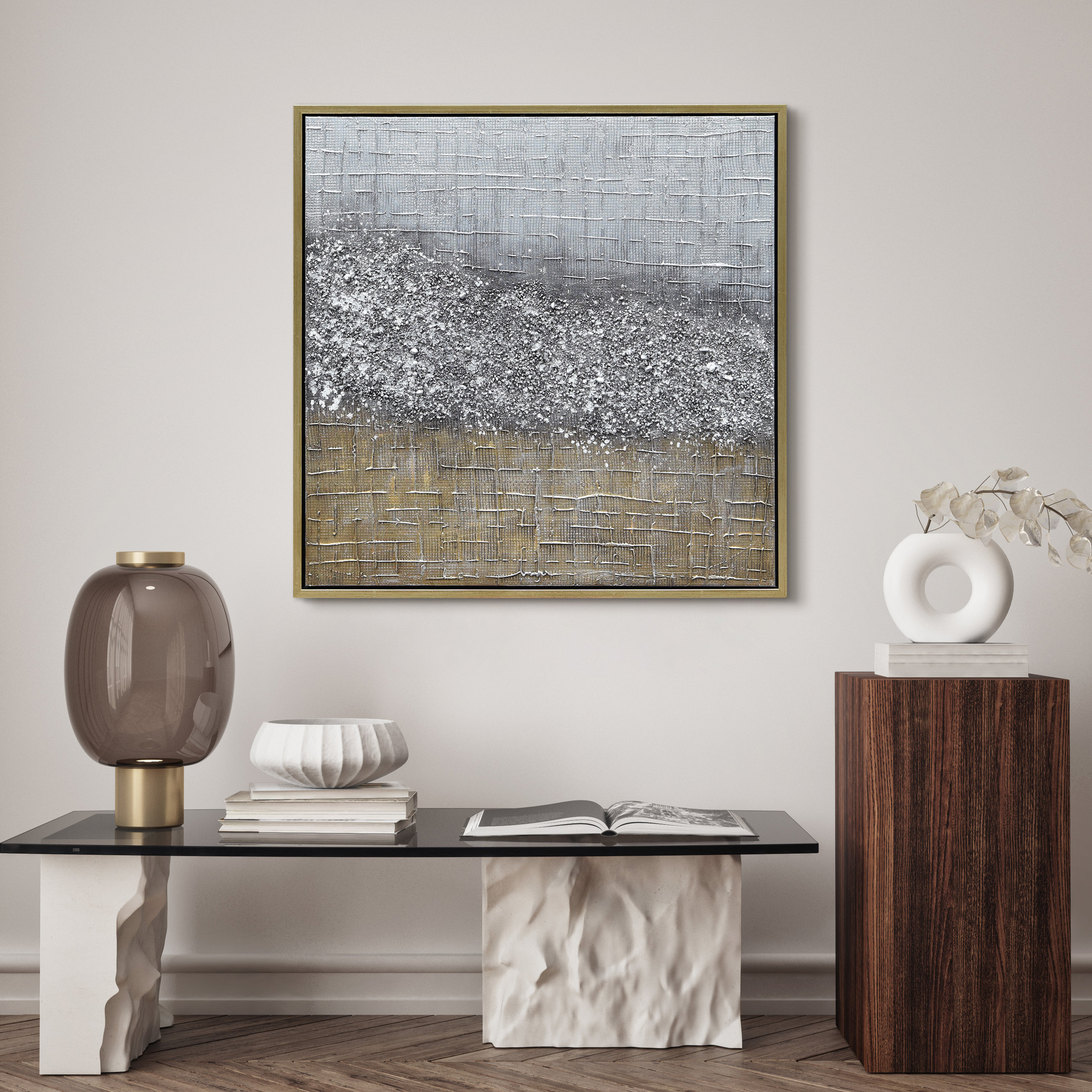 Matter Abstract Textured Metallic Hand Painted Wall Art by Martin Edwards