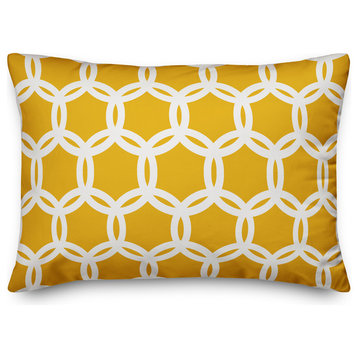 Yellow Lattice 14x20 Lumbar Pillow