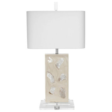 Dandelion White/Cream Stone Table Lamp