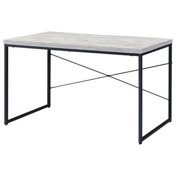ACME Jurgen Wooden Rectangle Top Writing Desk in Antique White and Black