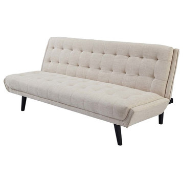 Modern Contemporary Urban Living Tufted Sofa Bed, Beige