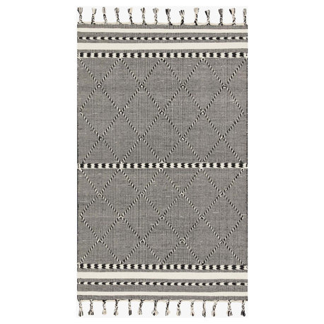 Sawyer SAW-01 Black 3'-6" x 5'-6" Area Rug