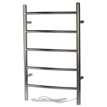 Modern Wall Mounted Towel Warmer, Polished Stainless Steel
