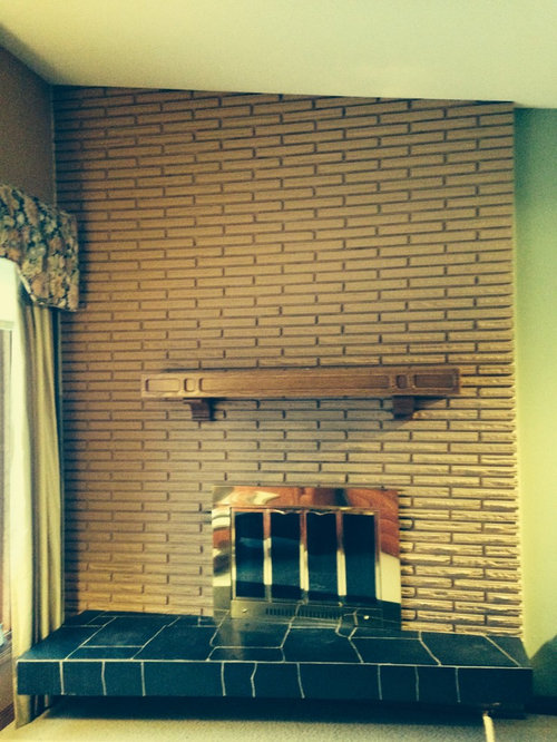 Updating A Brick Wood Burning Fireplace In The Living Room