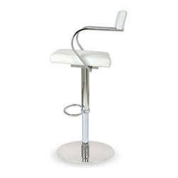 Elva High Back Hydraulic Stool | White - Bar Stools And Counter Stools