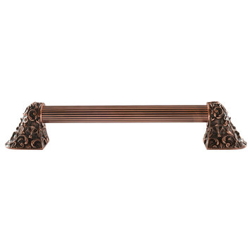 Acanthus Appliance Pull, Antique Copper, 14", Fluted