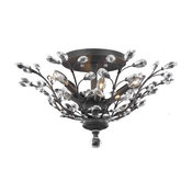 Elegant Lighting Orchid 6-Light Crystal Flush Mount In Dark Bronze