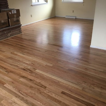 Red oak: 100 year old floor sanded and finished natural