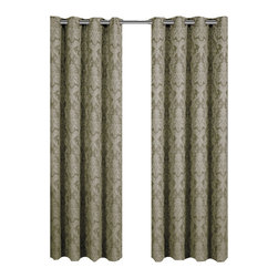 Royal Tradition - Blair Jacquard Grommet Top Panels, Set of 2, Sage, 108"x84" - Curtains