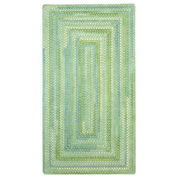 Capel Waterway Green 0470_200 Braided Rugs - 27" X 9' Runner Concentric Rectangl