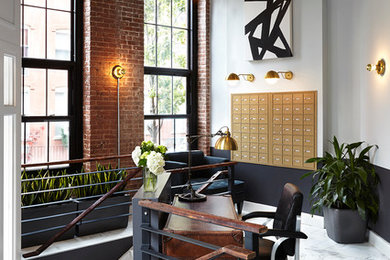 Inspiration for a large industrial entryway remodel in New York