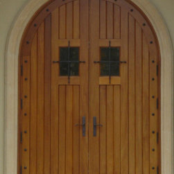 Mahogany Arched Impact Doors - Front Doors