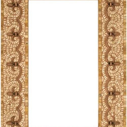 Stone mosaic mirror frame with metal inlay - Bathroom Mirrors