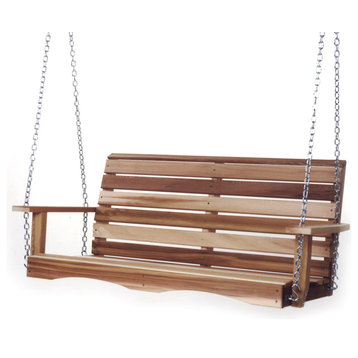 All Things Cedar Porch Swing, 4-Ft Swing With Comfort Springs