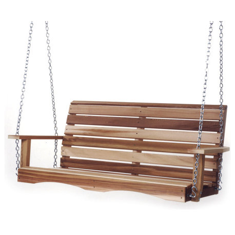 All Things Cedar Porch Swing, 4-Ft Swing With Comfort Springs