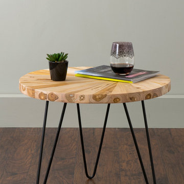 East At Main's Bexley Brown Round Teakwood Accent Table