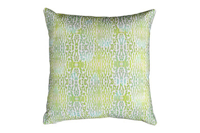 Lime Green Velvet Cushion by Anjali Hood