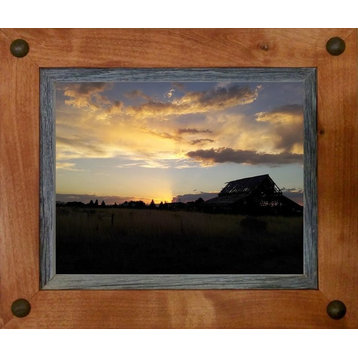 11x14 Wood Frame With Tacks, Sagebrush Series, Glass
