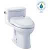 Toto Washlet+ Kit Supreme II Toilet and Washlet S350e Bidet Seat, Cotton White