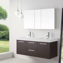 54 inch Double Sink Wenge Bathroom Vanity - Bathroom Vanities And Sink Consoles