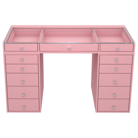 SlayStation Plus 2.0 Tabletop and Drawers Bundle, Light Pink, 5 Drawers