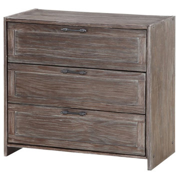 Rosebery Kids 3 Drawer Solid Wood Low Loft Chest in Brushed Shadow
