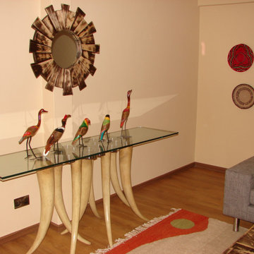 Rustic African chic guest lounge