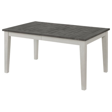 Monterey 78" Dining Table With Extendable Leaf, White and Gray Stain