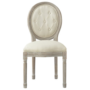 Rustic Manor Brookelyn Dining Chair, Armless, Linen, Cream White