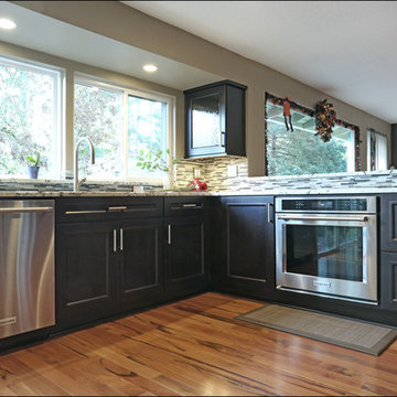 Kitchen & Media Wall Espresso Brown Cabinetry