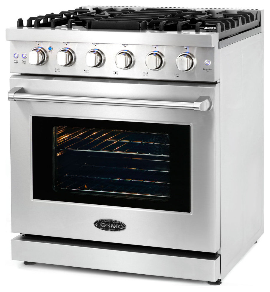 2-Piece Kitchen, 30" Gas Range and 30" Wall Mount Range Hood