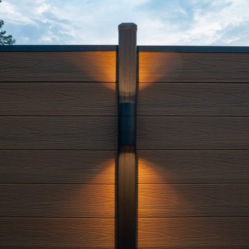 Modern Composite Privacy Fence with Integrated Lighting