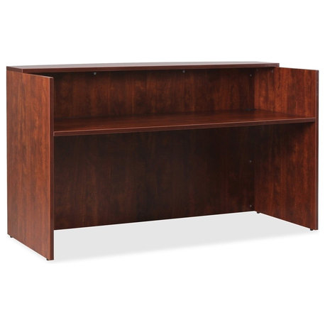 Lorell Essentials Series Cherry Reception Desk, Top, 35.4"x70.9"x42.5" Desk