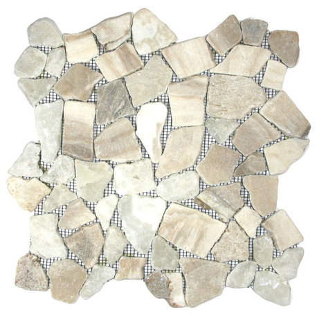 Mixed quartz mosaic tile, eco-friendly, 12x12 inch sheet, for shower, bathroom