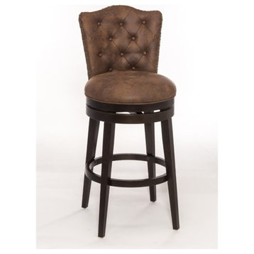 Hillsdale Edenwood 40.75" Wood Contemporary Counter Stool in Chocolate/Chestnut