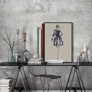 "Fashion Icon" Floater Framed Painting Print on Canvas