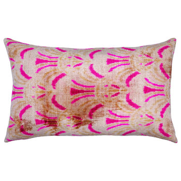 Canvello Handmade Luxury Pink Throw Pillow Down Filled 16x24 in