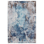 Jaipur Living - Vibe Comet Abstract Blue and Brown Area Rug, Blue and Brown, 10'x14' - The Borealis is a stellar study in color, movement, and texture. The Comet rug features a watercolor abstract effect in rich tones of blue, gray, white, gold, and taupe. Made of durable polypropylene, this vibrant power-loomed rug is easy-care and perfect for high-traffic rooms in the home.