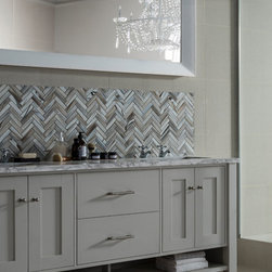 Sharme Caramel Herringbone Glass Mosaic Tile - Products