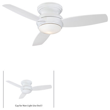 Minka Aire Traditional Concept LED Flush Mount Indoor/Outdoor Ceiling Fan, White, 44"